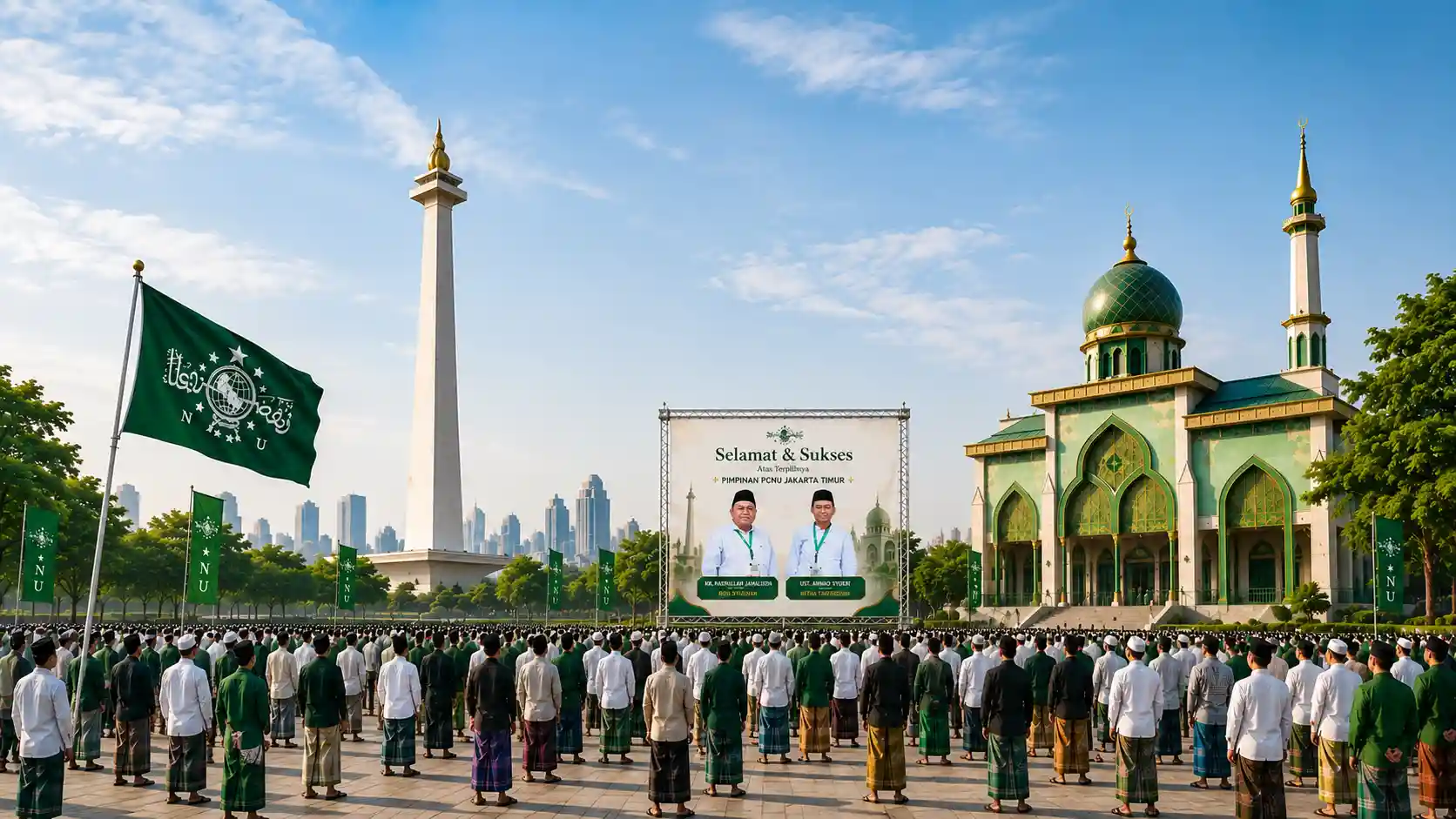 Kebersamaan pengurus dan warga PCNU Pengurus Cabang Kabupaten Madiun